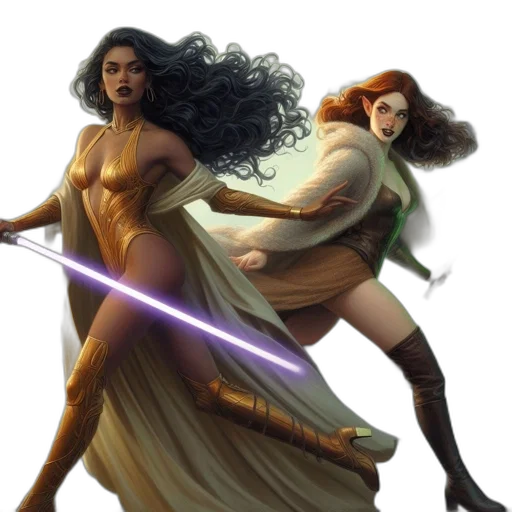 concept art, fantasy art, comic book art, golden transparent PNG cut-out