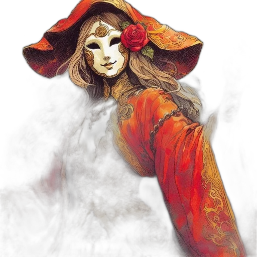 mask, face, dress, fantasy art transparent PNG cut-out