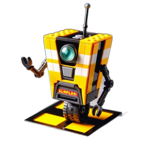 robot, 3d render, concept art, pixel art transparent PNG cut-out