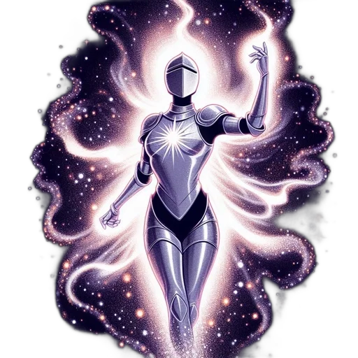 robot, staff, dress, sword transparent PNG cut-out