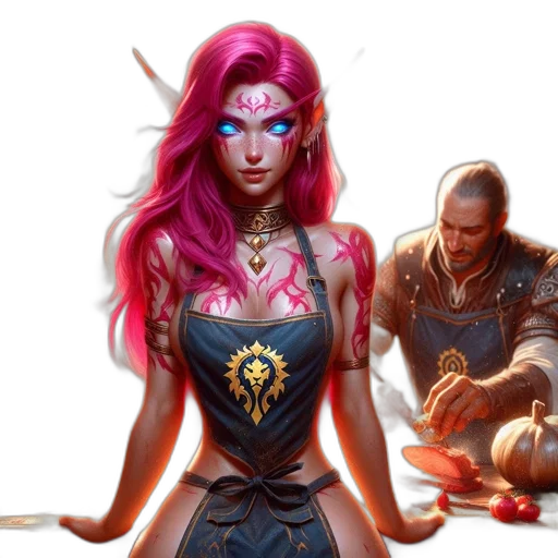 fantasy art, concept art, comic book art, cook transparent PNG cut-out