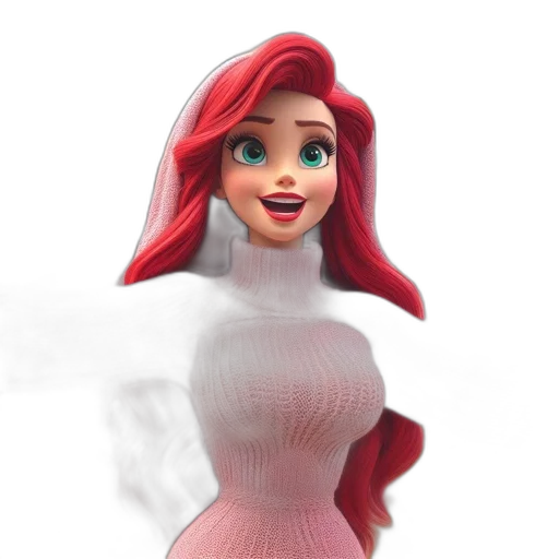 dress, robot, face, 3d render transparent PNG cut-out