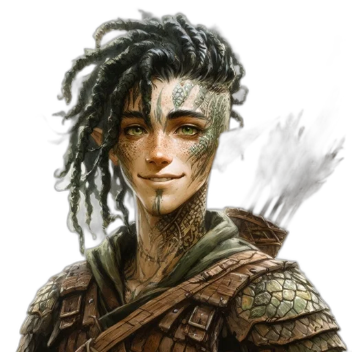 face, dragon, hair, staff transparent PNG cut-out