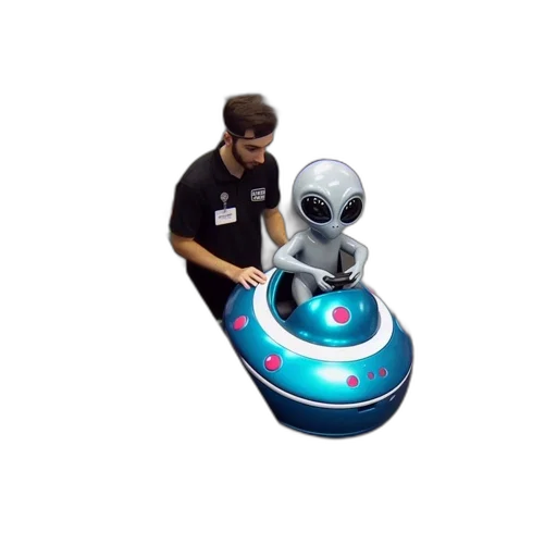 robot, car, staff, 3d render transparent PNG cut-out