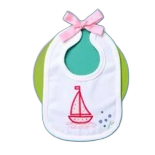white, bib, pink, sailboat transparent PNG cut-out