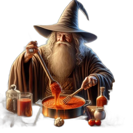 food, staff, hat, fantasy art transparent PNG cut-out