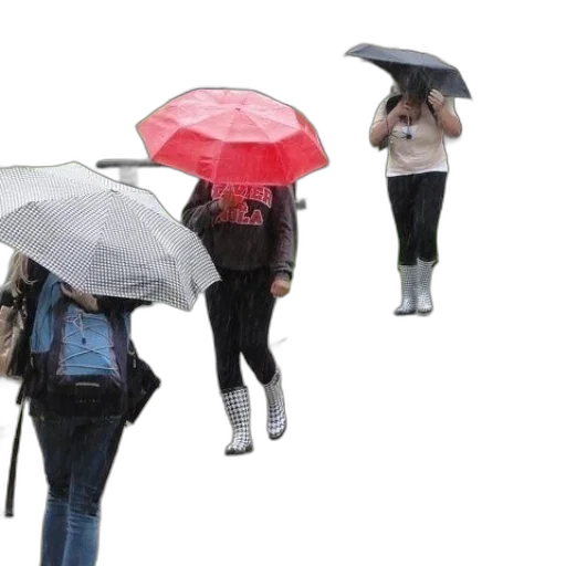 umbrella, jacket, hat, 3d render transparent PNG cut-out