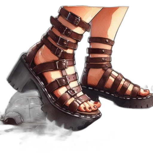 shoes, watercolor, photorealistic, concept art transparent PNG cut-out