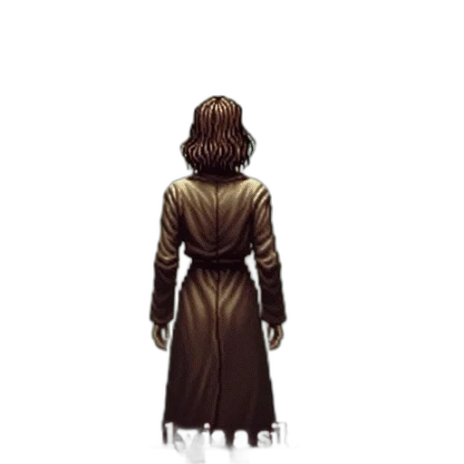 jacket, dress, staff, hair transparent PNG cut-out