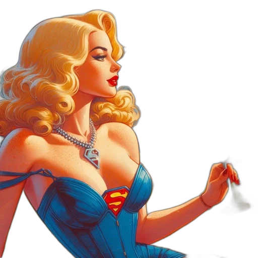 comic book art, concept art, cartoon, blonde transparent PNG cut-out