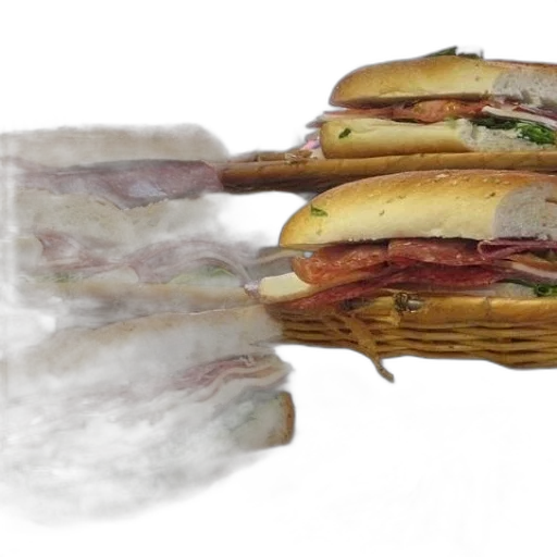 food, weapon, photorealistic, 3d render transparent PNG cut-out