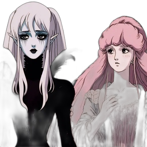 concept art, anime, fantasy art, vaporwave transparent PNG cut-out