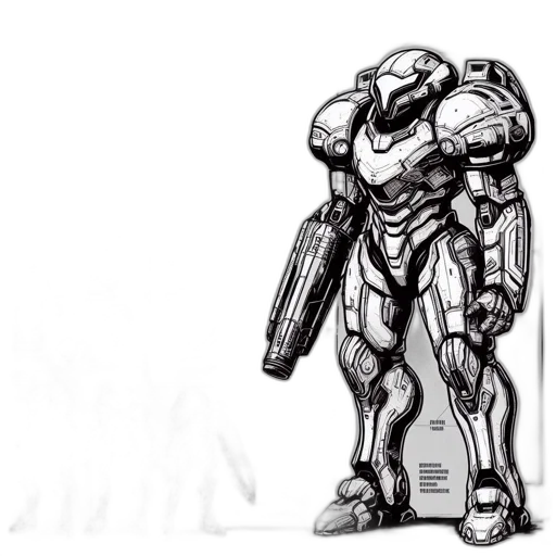 robot, weapon, concept art, 3d render transparent PNG cut-out