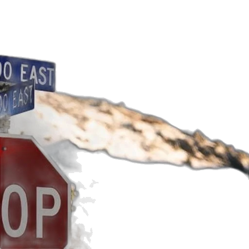 3d render, stop, sign, mountainous transparent PNG cut-out