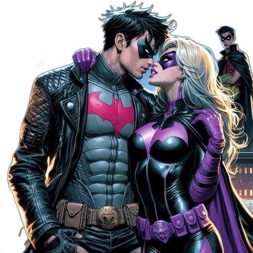 comic book art, night, male, figure transparent PNG cut-out