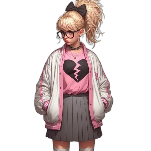jacket, dress, staff, hair transparent PNG cut-out