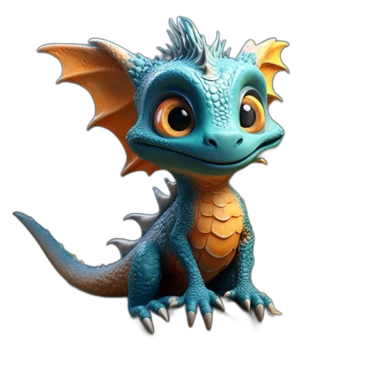 dragon, creature, animal, staff transparent PNG cut-out