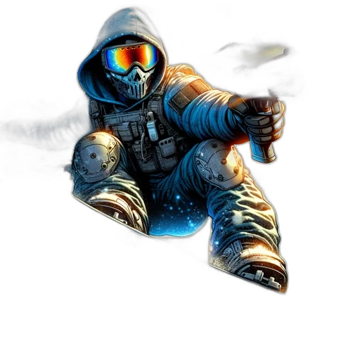 jacket, robot, mask, staff transparent PNG cut-out