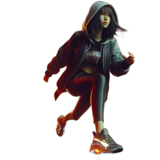jacket, shoes, concept art, cyberpunk transparent PNG cut-out