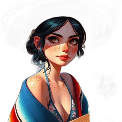 dress, face, staff, jewelry transparent PNG cut-out
