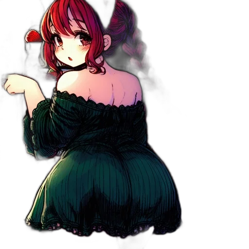 dress, staff, weapon, flower transparent PNG cut-out