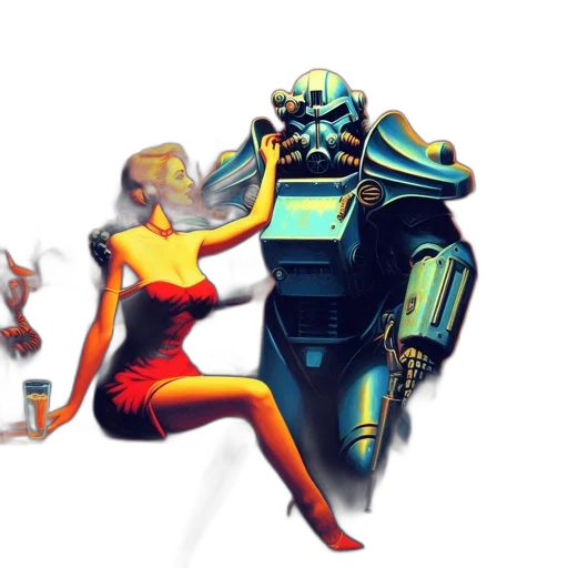 robot, concept art, fantasy art, comic book art transparent PNG cut-out