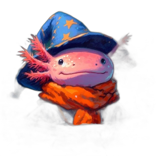 hat, creature, dragon, staff transparent PNG cut-out