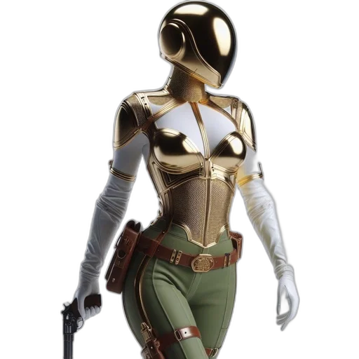 robot, concept art, 3d render, earth tones transparent PNG cut-out