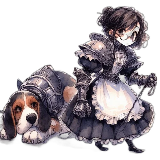 dress, weapon, animal, staff transparent PNG cut-out