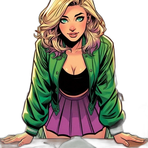 jacket, comic book art, cartoon, concept art transparent PNG cut-out
