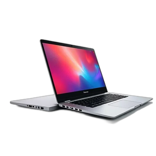 3d render, sleek, silver, laptop transparent PNG cut-out