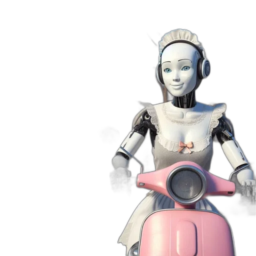 robot, 3d render, concept art, post-apocalyptic transparent PNG cut-out