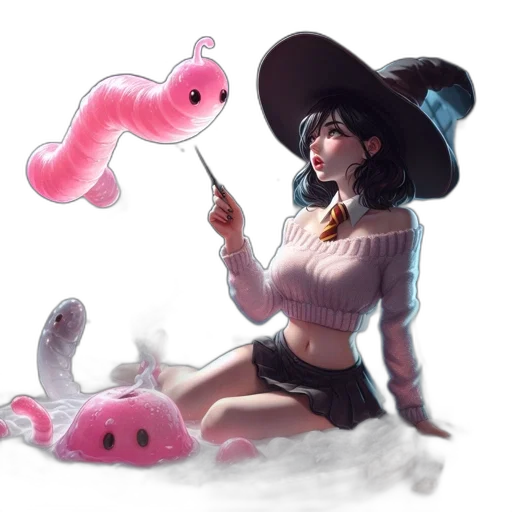 staff, creature, hat, weapon transparent PNG cut-out