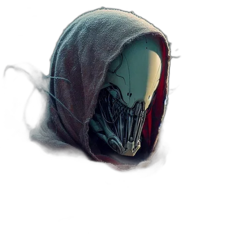 mask, jacket, face, creature transparent PNG cut-out