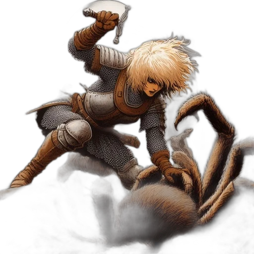 dragon, hair, weapon, creature transparent PNG cut-out
