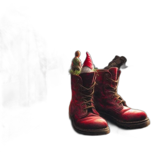 shoes, weapon, 3d render, photorealistic transparent PNG cut-out