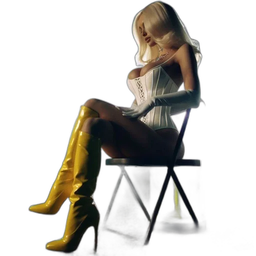 furniture, dress, shoes, hair transparent PNG cut-out