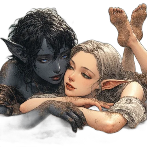 fantasy art, comic book art, concept art, watercolor transparent PNG cut-out