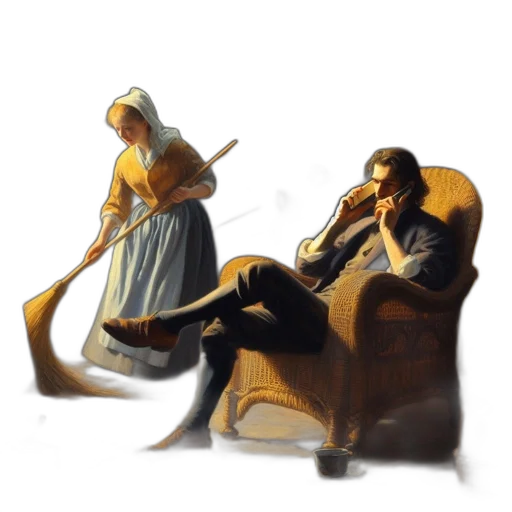 furniture, staff, sword, oil painting transparent PNG cut-out