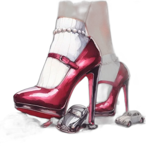shoes, dress, concept art, photorealistic transparent PNG cut-out