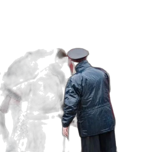 jacket, staff, hat, weapon transparent PNG cut-out