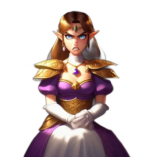 crown, dress, staff, face transparent PNG cut-out