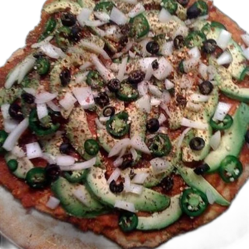 food, pizza, avocado, jalapenos transparent PNG cut-out