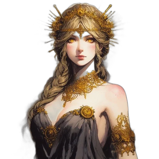 crown, dress, jewelry, fantasy art transparent PNG cut-out