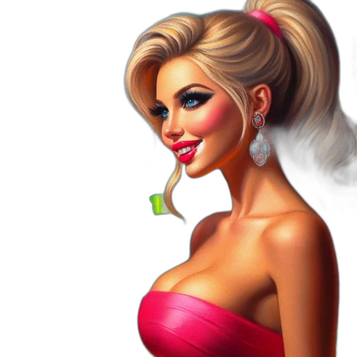 face, jewelry, dress, photorealistic transparent PNG cut-out
