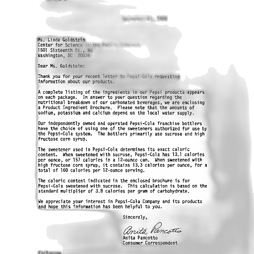 letter, pepsi-cola, linda, goldstein transparent PNG cut-out