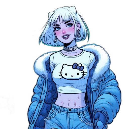 jacket, cyberpunk, comic book art, vaporwave transparent PNG cut-out