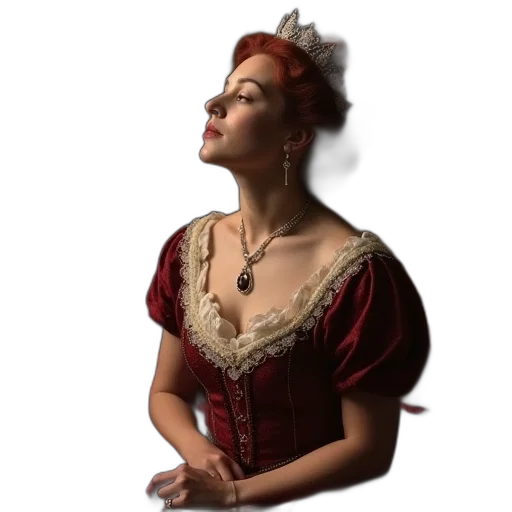 crown, dress, staff, face transparent PNG cut-out