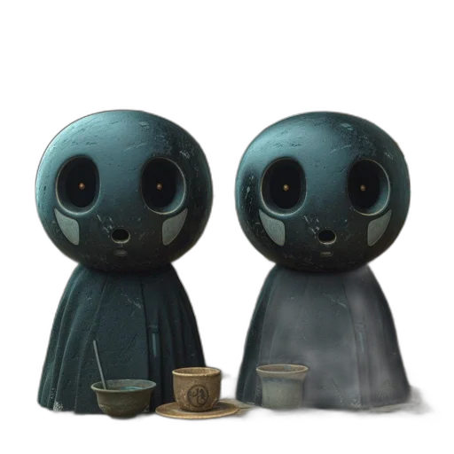 robot, mask, concept art, 3d render transparent PNG cut-out
