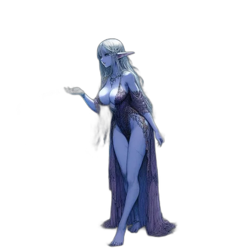 dress, staff, creature, robot transparent PNG cut-out